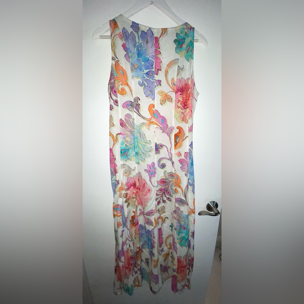 Soft Surroundings Flourish Watercolor Floral Maxi Dress Size L Large - Picture 10 of 16